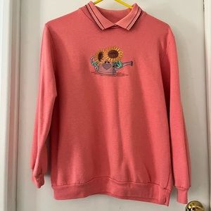 Sunflower Collared Sweatshirt - VINTAGE